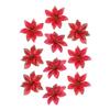 CHILDWEET 10pcs Glittering Christmas Flower Ornaments Artificial Decorations for Tree Garland and Celebration Decor for Holiday Parties and Festive Arrangements view 1