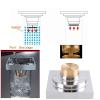Invisible Shower Floor Drain Tile Insert 4 Inch Square Shower Floor Drain Removable Cover, Brass Bathroom Drainer with Hair Strainer for Kitchen Washroom Garage Basement(Rose Gold) view 2