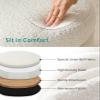 Busaurus Round Ottoman with Storage for Living Room Small Boucle Foot Stool Modern Upholstered Vanity Stool Ottoman Foot Rest for Dorm Corner Home Decor, Set of 1 (White) view 3