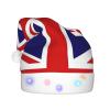 WBQLSL UK Flag LED Christmas hat for adults, New Year Christmas party gifts, unisex Christmas plush Christmas hat with LED lights, view 2