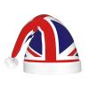 WBQLSL UK Flag LED Christmas hat for adults, New Year Christmas party gifts, unisex Christmas plush Christmas hat with LED lights, view 3