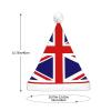 WBQLSL UK Flag LED Christmas hat for adults, New Year Christmas party gifts, unisex Christmas plush Christmas hat with LED lights, view 4