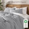 Bare Home 100% Organic Cotton Jersey Duvet Cover Set - Full/Queen Size - Ultra Soft - 100% Cotton - 3pcs - Corner Ties - Button Closure - Bedding Duvet Cover & Pillow Shams (Full/Queen, Light Grey) view 2