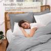 Bare Home 100% Organic Cotton Jersey Duvet Cover Set - Full/Queen Size - Ultra Soft - 100% Cotton - 3pcs - Corner Ties - Button Closure - Bedding Duvet Cover & Pillow Shams (Full/Queen, Light Grey) view 3