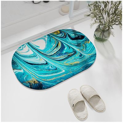 Bathroom Rugs,19.6" x 31.4" Bath Mats for Bathroom, Quick Dry & Super Absorbent Bathroom Floor Mats with Non-Slip Rubber Backing, Aesthetic Bathroom Mats for Shower Sink and Entry (Ocean Rug H006)