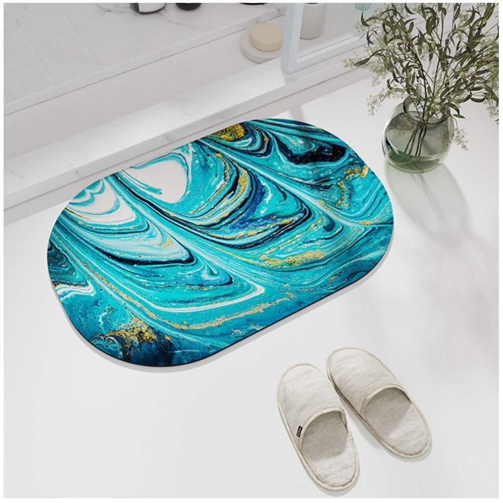 Bathroom Rugs,19.6" x 31.4" Bath Mats for Bathroom, Quick Dry & Super Absorbent Bathroom Floor Mats with Non-Slip Rubber Backing, Aesthetic Bathroom Mats for Shower Sink and Entry (Ocean Rug H006)