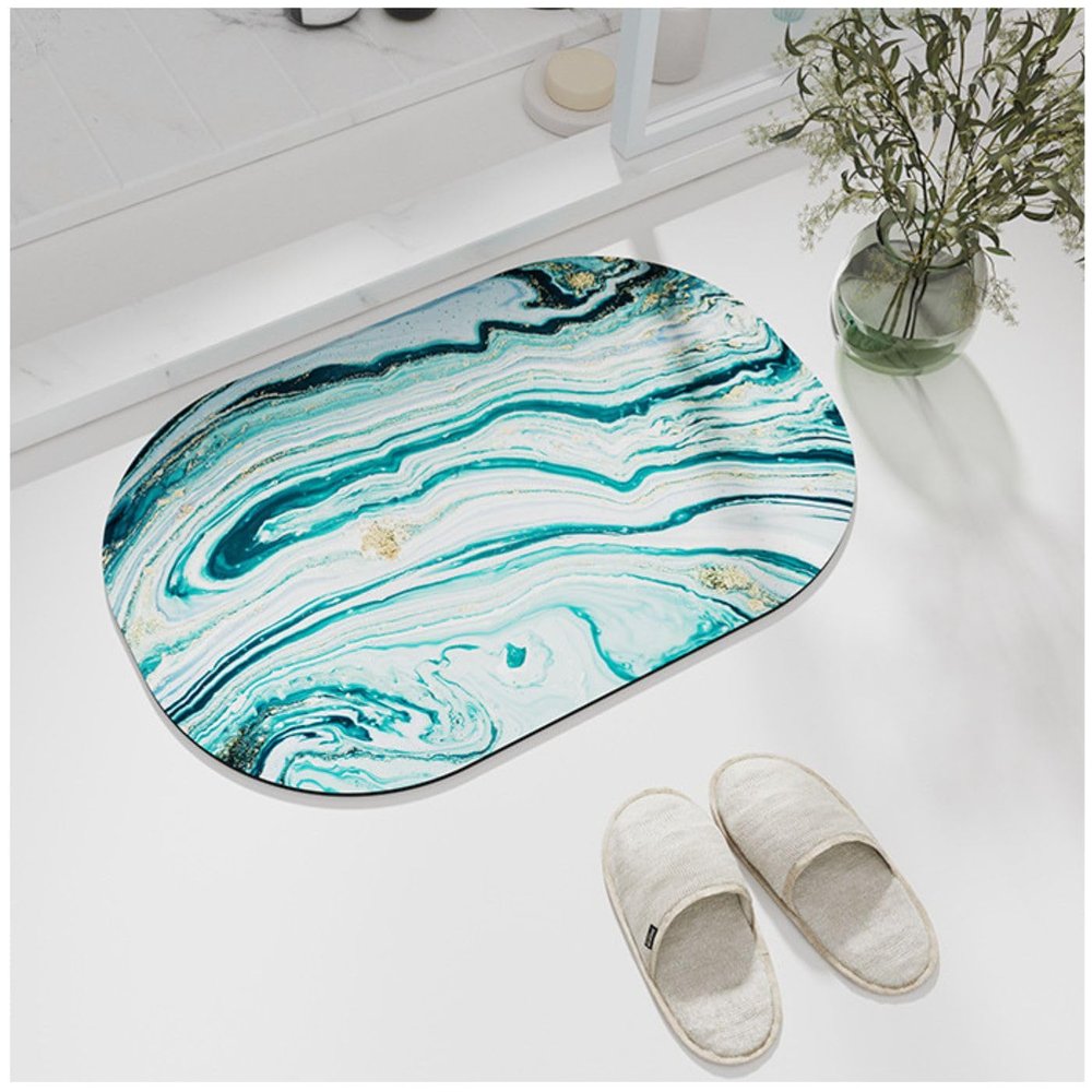 Bathroom Rugs, 15.7" x 23.6" Bath Mats for Bathroom, Quick Dry & Super Absorbent Bathroom Floor Mats with Non-Slip Rubber Backing, Aesthetic Bathroom Mats for Shower Sink and Entry (Ocean Rug H002)