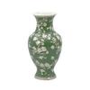 Galt International Floral Chinoiserie Ceramic Vase 14" - Green Sakura Hand Painted Antique Style Porcelain Flower Bottle Fishtail Porcelain Chinese Vase for Home Decor Centerpiece view 2