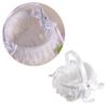MERRYHAPY Wedding Flower Girl Basket Bowknot and Lace Ribbon White Rose Petals Holder for Ceremony Special Events and Party Decorations for Brides and Young Relatives view 1