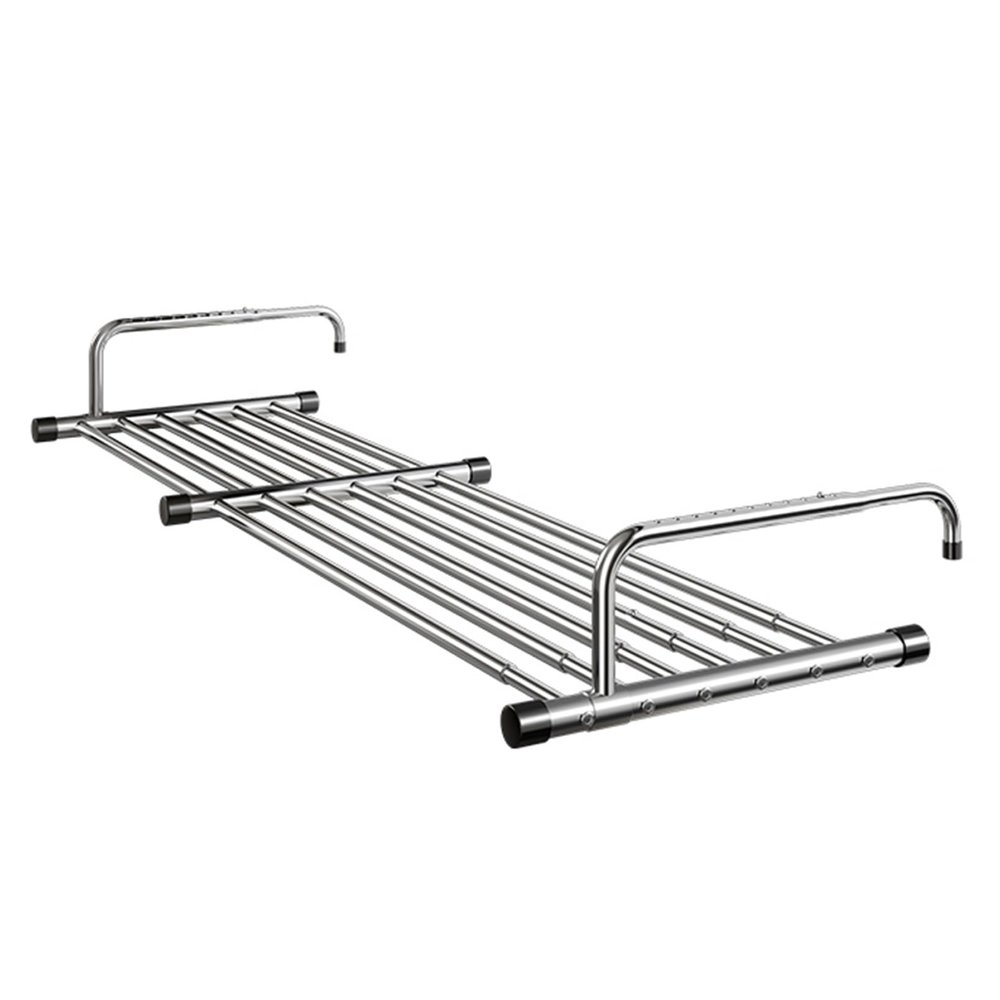 Stainless Steel Radiator Airer, Balcony Railings Windowsill Radiator Airer, Space Saving, for Hanging Clothing, Towel, Shoes, With 6 Drying Rods, Multifunction Balcony Radiator Drying Rack(62-106cm)