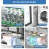 Stainless Steel Radiator Airer, Balcony Railings Windowsill Radiator Airer, Space Saving, for Hanging Clothing, Towel, Shoes, With 6 Drying Rods, Multifunction Balcony Radiator Drying Rack(62-106cm) view 4