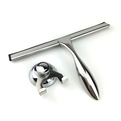FOMIYES 1pc Stainless Steel Glass Squeegee Cup Non-Porous Scraper for Shower Doors and Tiles Wiper for Smooth Cleaning