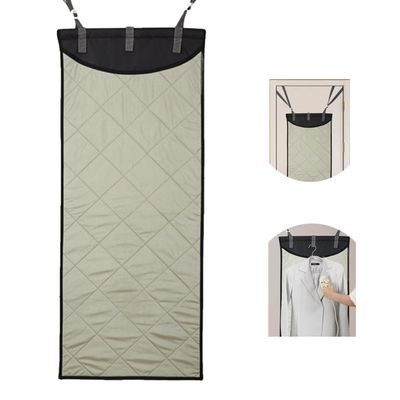 BERWDUXA Over The Door Steamboard Press Pad, Vertical Hanging Clothes Ironing Board, for Handheld Steamer, Foldable Heat Resistant Clothing Care Steam Pad, with Glove(Pad)