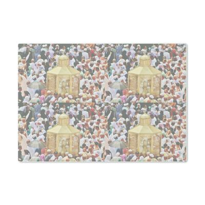 Islamic Gift Glass Cutting Board Has Kaaba Design Ideal Gift for Muslim Wedding Umrah Hajj Anniversary Birthday Mother's Day