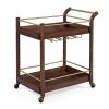 Bustards Mobile Shelving Wood Vintage Bar Cart, Serving Cart with Wine Rack Holder Kitchen Cart on Wheels Wood and Metal Frame, 2 Tier, Brown Kitchen Utility Cart(Brown) view 1