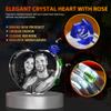 CLOUDAO 3D Crystal Photo with Blue Rose, Christmas Personalized Gifts for Women, Wife, Her, Mom, Men, Him, Dad, Grandpa, Grandma, Custom Gift, Customized Glass 3D Laser Etched Picture Memorial, Heart view 2