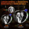 CLOUDAO 3D Crystal Photo with Blue Rose, Christmas Personalized Gifts for Women, Wife, Her, Mom, Men, Him, Dad, Grandpa, Grandma, Custom Gift, Customized Glass 3D Laser Etched Picture Memorial, Heart view 3
