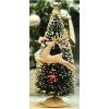 AQIANGJY Indoor Holiday Display 15CM/0.5FT Tabletop Christmas Tree, Xmas Tree with Deer and Wood Base, Artificial Small Pine Tree for Party Home Decor Artificial Tree view 1