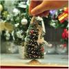 AQIANGJY Indoor Holiday Display 15CM/0.5FT Tabletop Christmas Tree, Xmas Tree with Deer and Wood Base, Artificial Small Pine Tree for Party Home Decor Artificial Tree view 4