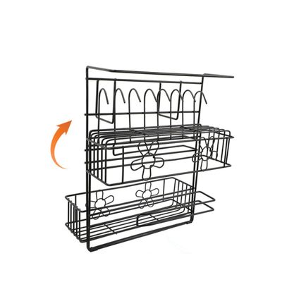 Garneck Iron Storage Rack Multifunctional Spice Storage Shelf for Refrigerator Living Room Compact Design