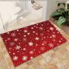 2' x 3' Rug White Snowflake Pattern Area Rug, Red Christmas Decoration Rugs for Living Room, with Anti-Slip Backing Washable Indoor Carpet for Office Dining Room Bathroom view 1