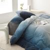 CLOTHKNOW Blue White Velvet Duvet Cover Set Queen 3Pcs Dark Blue Fluffy Bedding Sets Blue White Bedding Duvet Cover Sets Soft Flannel Bedding Queen Size Sets Blue Bedding Sets view 3