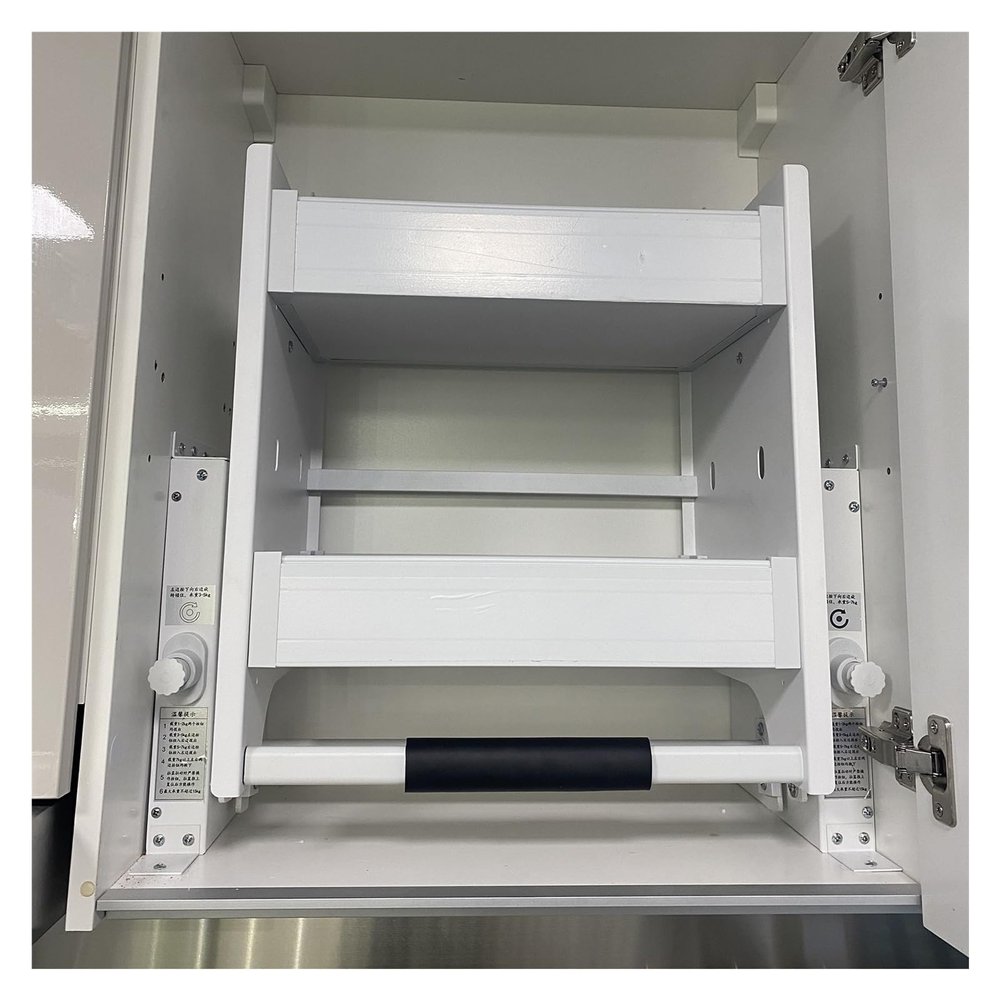 2 Tier Pull Out Cabinet Organizer 10 Inch Wide, Drop Down Shelf Blind Pull-Down Dish And Spice Rack, Space Saving Inner Storage for Kitchen Appliance Lift Upper Cabinet(32x10.2x20.8in/81x26x53cm)