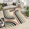 2x3 Area Rugs Modern Mid Century Cream Rainbow Small Entryway Mats, Abstract Boho Laundry Room Rug Non Slip Throw Rugs for Front Door Bedroom Bedside view 2