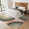 2x3 Area Rugs Modern Mid Century Cream Rainbow Small Entryway Mats, Abstract Boho Laundry Room Rug Non Slip Throw Rugs for Front Door Bedroom Bedside view 3
