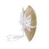 PRETYZOOM Jute Ring Bearer Pillow with Flower Decoration and Back Strap view 1