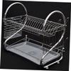 Mikinona Stainless Steel Dish Drying Rack Removable Tray Space-Saving Kitchen Organizer for Dishes Cups and Utensils Silver view 4