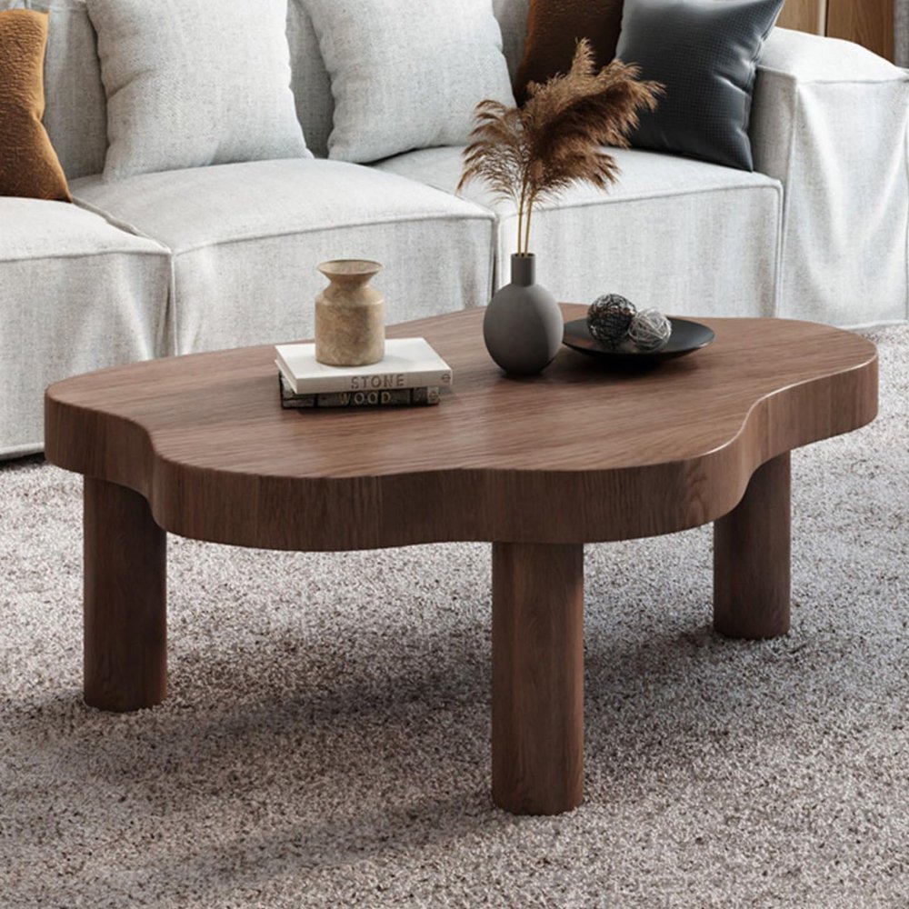 Cloud coffee table,coffee tables for living room,minimalist coffee table,cute coffee table,walnut coffee table,living room tables,small white coffee table,tea table,simple modern,coffee table(Walnut c