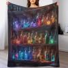 TOWINSFB Colorful Halloween Potion Bottle Flannel Throw Blanket, Soft Lightweight Cozy Warm Cartoon Retro Bookshelf Blanket for Couch Bed Travel- 40"x50" view 1