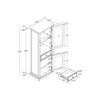 Tall Storage Cabinet with Glass Door, Freestanding Cabinet with Shelves and Drawer, Versatile Storage for Living Room,Kitchen,Dining Room,Office,Minimalist Design,23.6"L x 15.3"W x 64.9"H (Brown) view 2