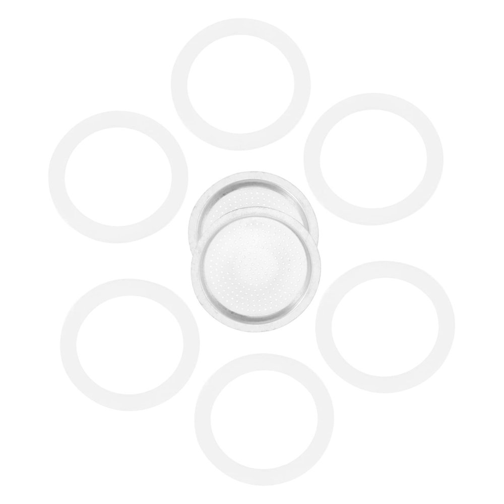 Garneck 8pcs Coffee Maker Accessories Pot Replacement Parts Silicone and Strainer Espresso Machine Sealing Gasket