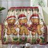 FJWXCBD Christmas Blanket, Cute Gingerbread Fleece Throw Blanket King Size for Couch Bed Sofa, Xmas Holiday Blankets and Throws, Decor & Gifts, Super Soft Plush Flannel Blanket, 108x90 view 1