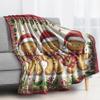 FJWXCBD Christmas Blanket, Cute Gingerbread Fleece Throw Blanket King Size for Couch Bed Sofa, Xmas Holiday Blankets and Throws, Decor & Gifts, Super Soft Plush Flannel Blanket, 108x90 view 2