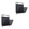 FUNOMOCYA 2pcs Nordic Style Wall Mounted Magazine Carrier with Hooks Bended Mesh Design for Home Office Storage Space-saving Book and Album Holder and Wall Rack view 1