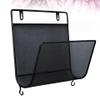FUNOMOCYA 2pcs Nordic Style Wall Mounted Magazine Carrier with Hooks Bended Mesh Design for Home Office Storage Space-saving Book and Album Holder and Wall Rack view 3