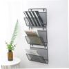 FUNOMOCYA 2pcs Nordic Style Wall Mounted Magazine Carrier with Hooks Bended Mesh Design for Home Office Storage Space-saving Book and Album Holder and Wall Rack view 4