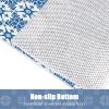 Blue Rectangle Shower Mat, Non Slip Bath Mat, PVC Loofah Shower Floor Mats, 16x40 Bathmat with Floral Pattern, Quick Dry Anti Slip Shower Stall Mat for Bathroom Floor view 4