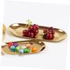 FELTECHELECTR Nordic Style Large Golden Oval Stainless Steel Tray Elegant Jewelry Organizer Smooth Decorative Platter for Home Storage Snack Serving Dresser Vanity Use view 2
