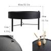 Round Wood Coffee Table Rotating Tray top,Center Tables with Storage,Modern Side Table End Table Dining Table for Living Room(Wood+Gold) view 3