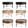 Round Wood Coffee Table Rotating Tray top,Center Tables with Storage,Modern Side Table End Table Dining Table for Living Room(Wood+Gold) view 4