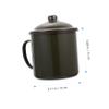 BIUDECO Vintage Enamel Drinking Cup with Lid Retro Metal Tea Mug for Home and Office Use Fall-resistant Design Comfortable Ergonomic Handle for Beverages Tea and More view 2