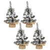 belupai Mini Artificial Snowy Christmas Tree, Small Snow Flocked Pine Xmas Tree with Burlap Base, Tabletop Christmas Tree for Christmas Table Centerpieces Holiday Party Home view 1