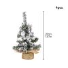 belupai Mini Artificial Snowy Christmas Tree, Small Snow Flocked Pine Xmas Tree with Burlap Base, Tabletop Christmas Tree for Christmas Table Centerpieces Holiday Party Home view 2