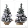 belupai Mini Artificial Snowy Christmas Tree, Small Snow Flocked Pine Xmas Tree with Burlap Base, Tabletop Christmas Tree for Christmas Table Centerpieces Holiday Party Home view 4