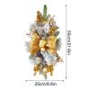 belupai 2pcs Christmas Stair Swags, 21.6in Artificial Snowy Flocked Teardrop Swags Christmas Pine Stairs Garlands with Berries, Xmas Balls and Bow for Indoor Outdoor Hanging view 2