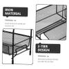 Black 2-Tier Iron Kitchen Bathroom Counter Shelf, Tabletop Storage Rack view 3